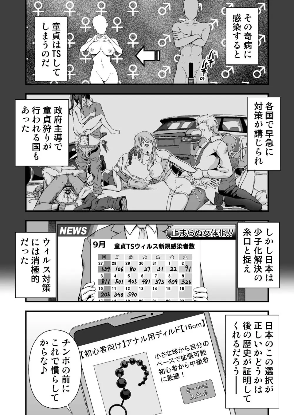 TSウィルス大流行!俺の親友がかわい過ぎて童貞のまま処女喪失 Page.44