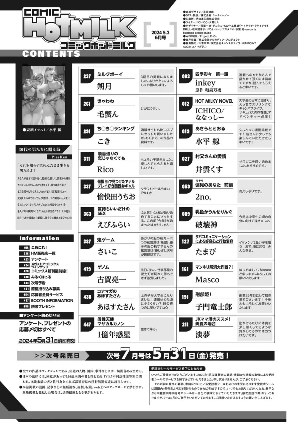 コミックホットミルク 2024年6月号 Page.2