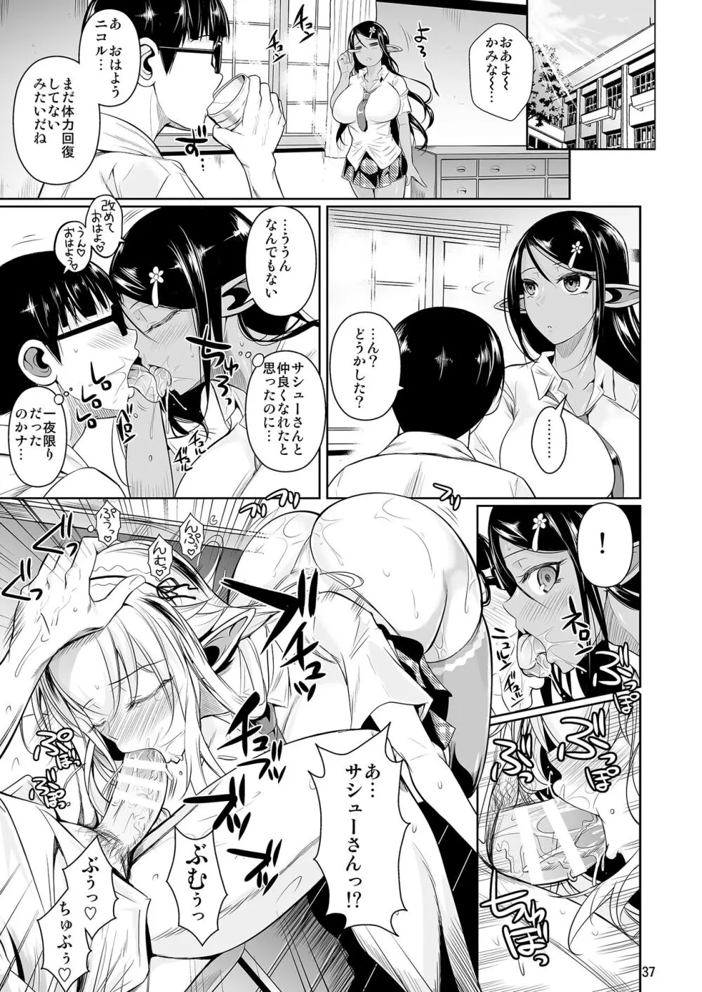 ハイエルフ×ハイスクール 白×黒 Page.38