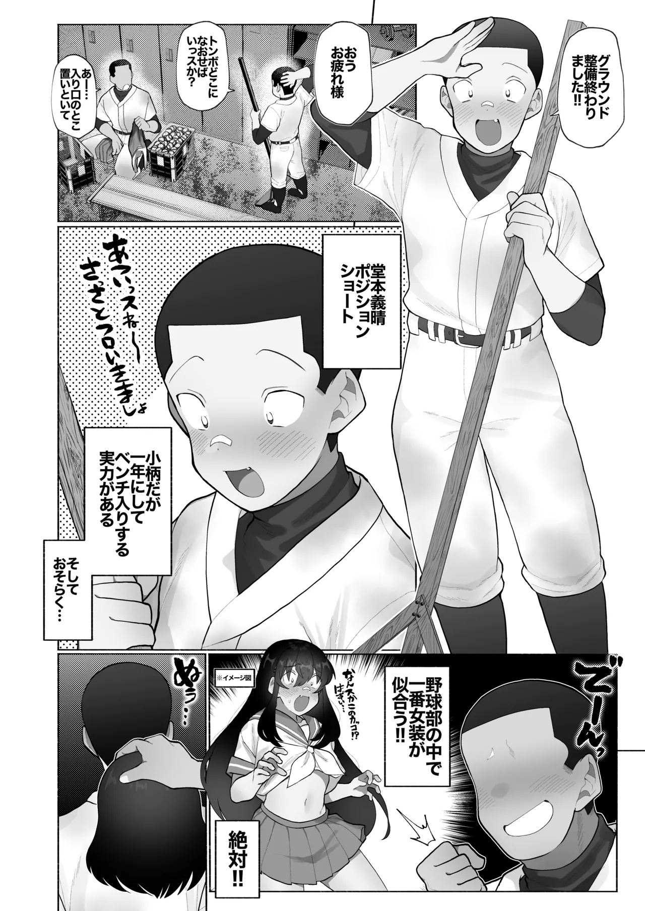 合宿で性欲がたまったので野球部坊主後輩を女装させてブチ犯す。 Page.3