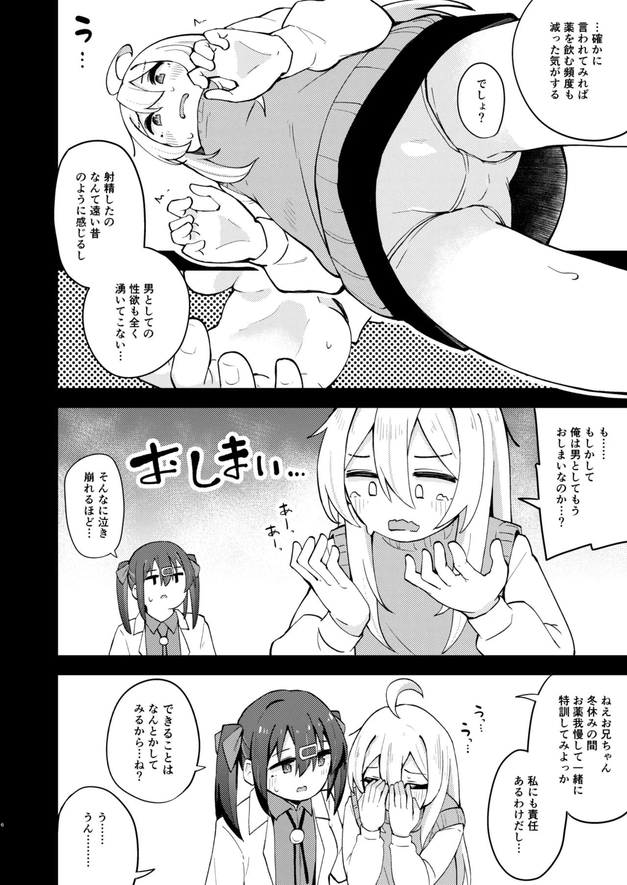 女の子に慣れすぎてしまって失われたお兄ちゃんの男の自信を取り戻すHな本 Page.5