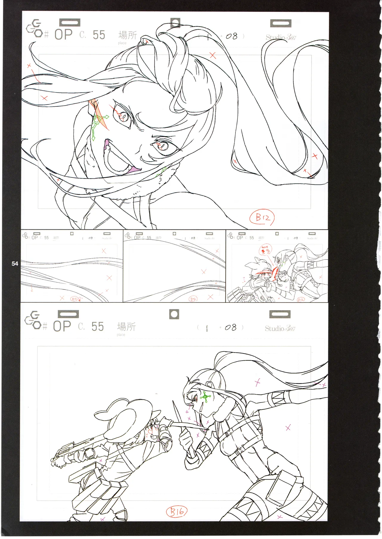 GGO ⅡのOPコンテと演出メモ+原画 Page.58